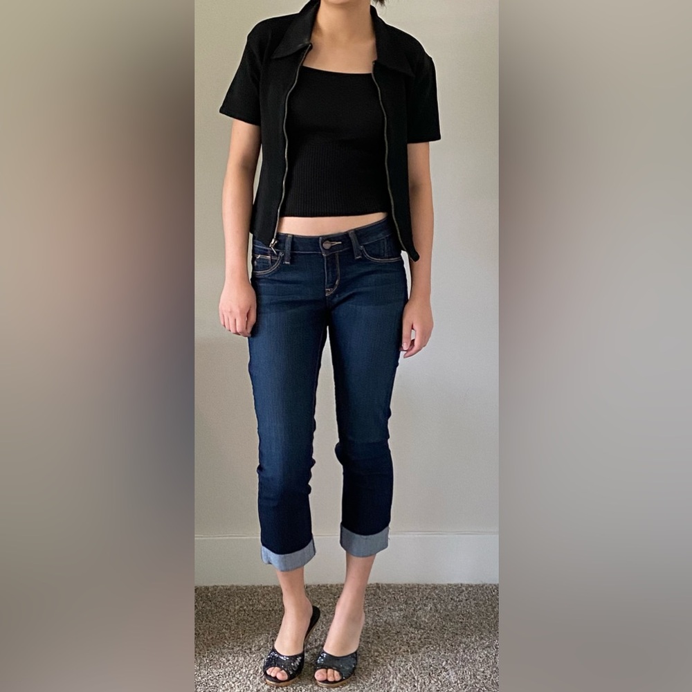 Emanuel Ungaro, black zipper top/jacket, Medium but runs S.